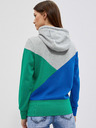 Moodo Moodo szürke és zöld női cipzáros kapucnis pulóver