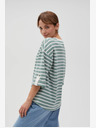 Moodo Fehér és zöld női csíkos pulóver Moodo