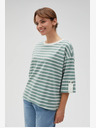 Moodo Fehér és zöld női csíkos pulóver Moodo
