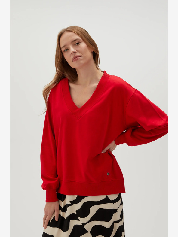 Moodo Piros női kapucnis pulóver Moodo