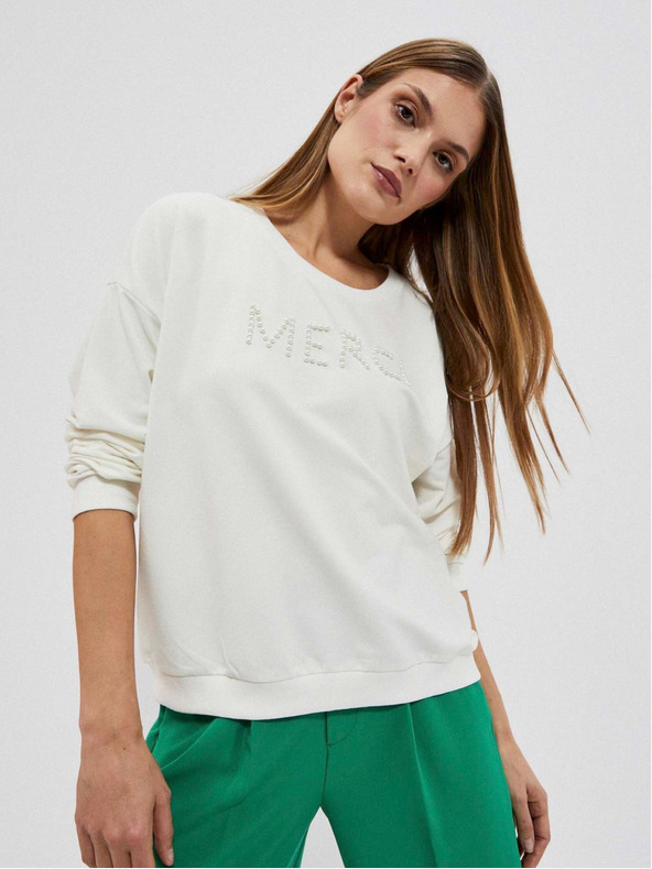 Moodo Fehér női kapucnis pulóver Moodo