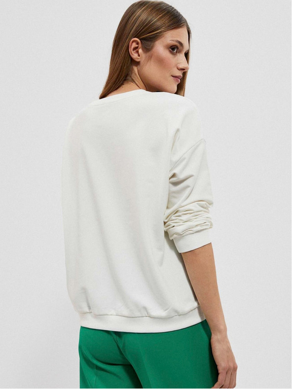 Moodo Fehér női kapucnis pulóver Moodo