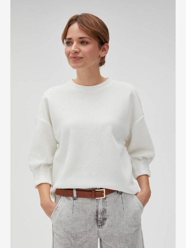 Moodo Fehér női kapucnis pulóver Moodo