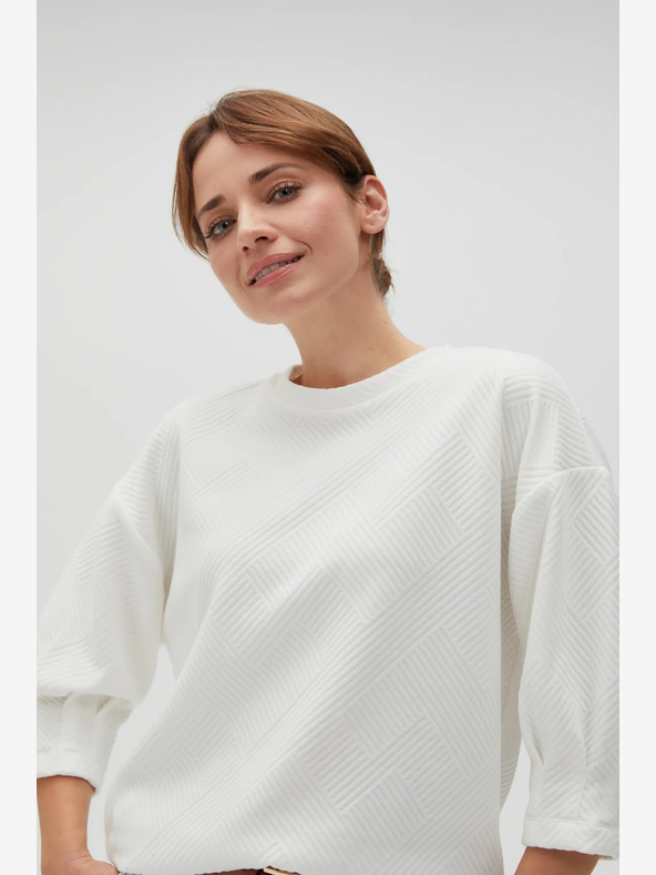 Moodo Fehér női kapucnis pulóver Moodo