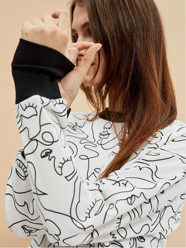 Moodo Fekete-fehér női pulóver Moodo