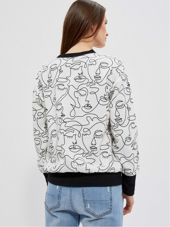 Moodo Fekete-fehér női pulóver Moodo