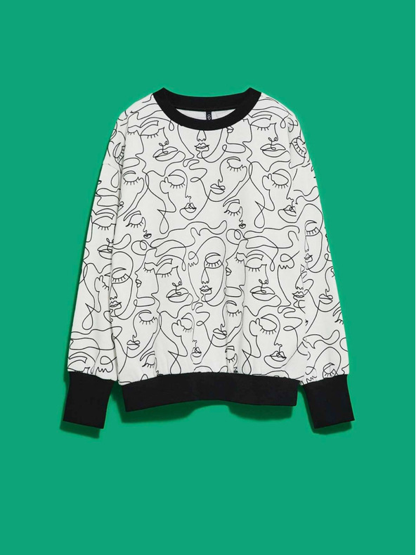 Moodo Fekete-fehér női pulóver Moodo