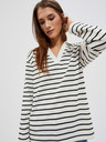 Moodo Fekete-fehér női csíkos pulóver Moodo