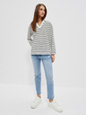 Moodo Fekete-fehér női csíkos pulóver Moodo