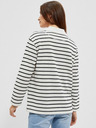 Moodo Fekete-fehér női csíkos pulóver Moodo