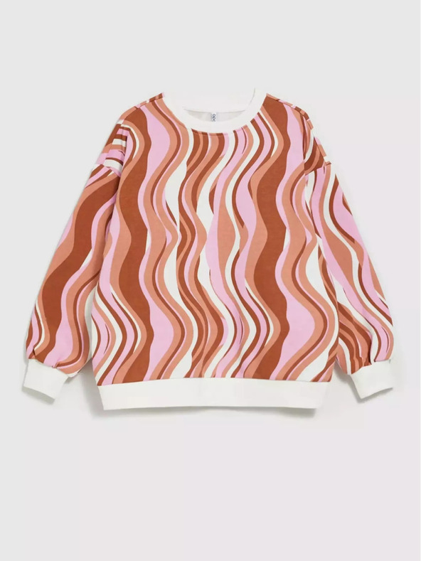 Moodo Rózsaszín és barna női mintás pulóver Moodo