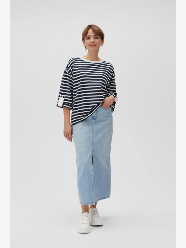 Moodo Moodo fehér és kék női csíkos melegítőfelső