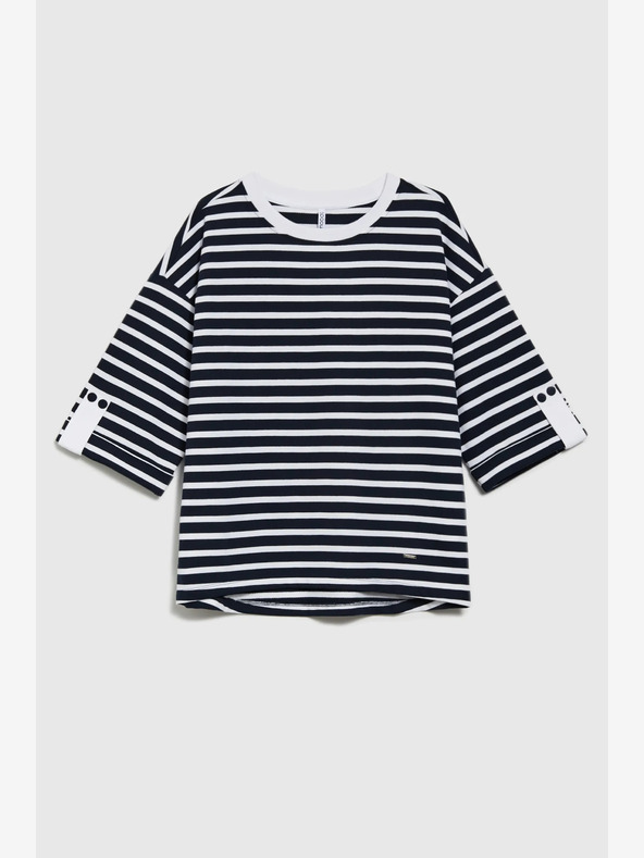 Moodo Moodo fehér és kék női csíkos melegítőfelső