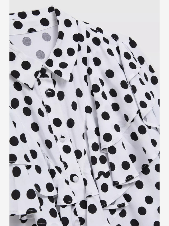 Moodo Fekete és fehér női pöttyös póló Moodo