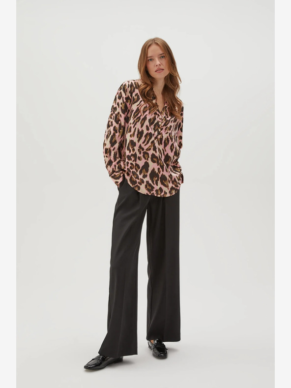 Moodo Barna és rózsaszín női mintás blúz Moodo