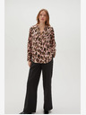 Moodo Barna és rózsaszín női mintás blúz Moodo