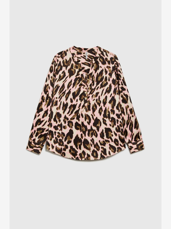 Moodo Barna és rózsaszín női mintás blúz Moodo