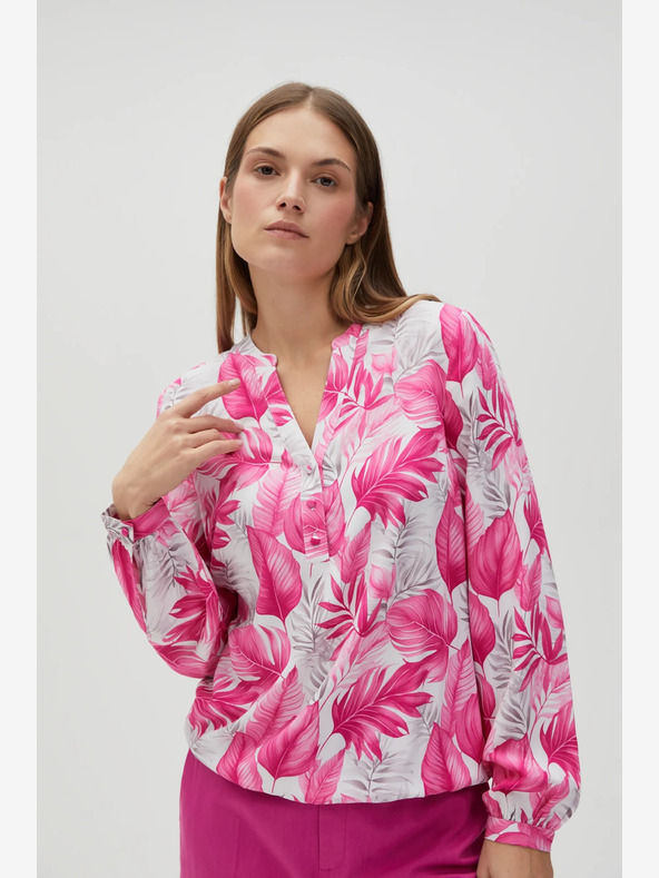 Moodo Fehér és rózsaszín női mintás blúz Moodo