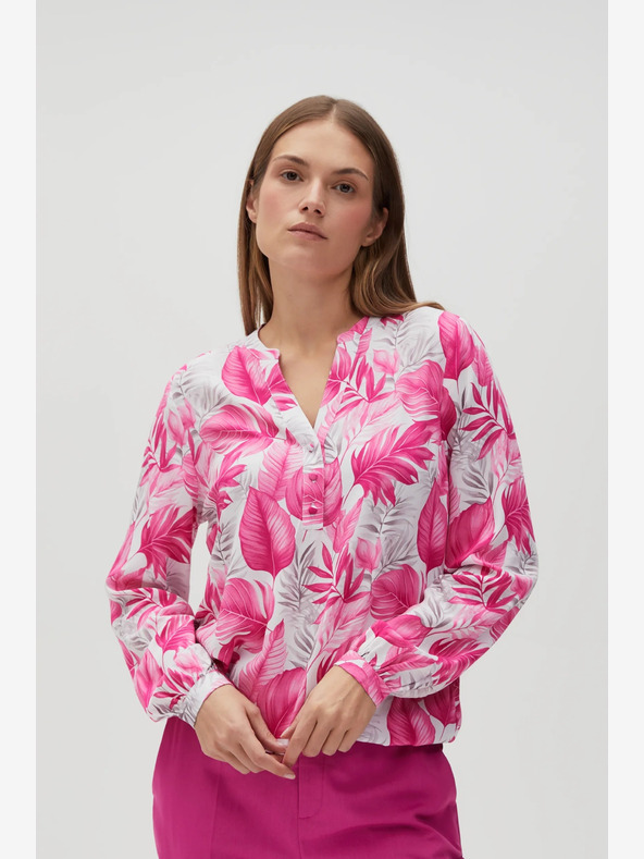Moodo Fehér és rózsaszín női mintás blúz Moodo