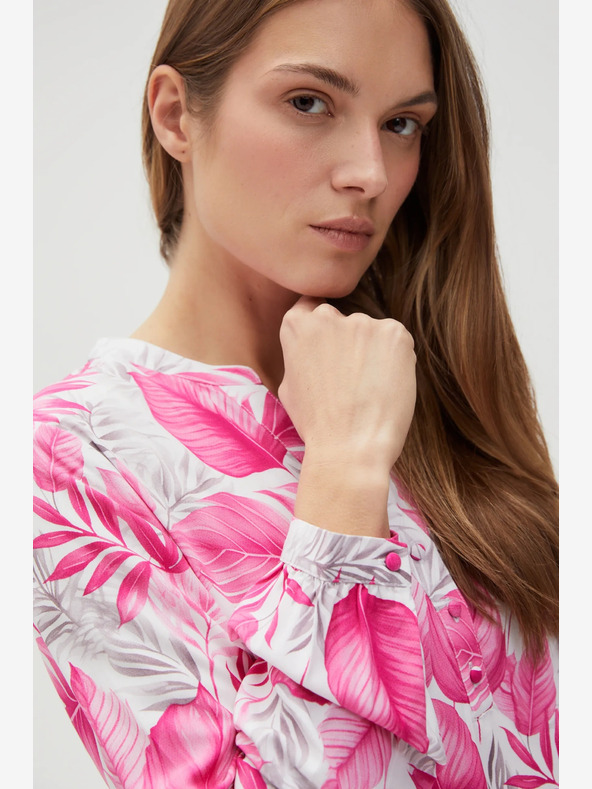 Moodo Fehér és rózsaszín női mintás blúz Moodo