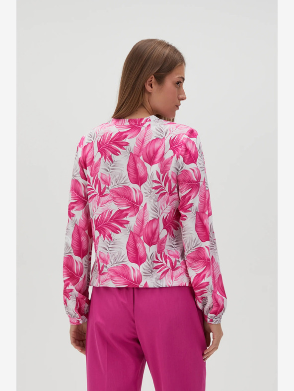 Moodo Fehér és rózsaszín női mintás blúz Moodo