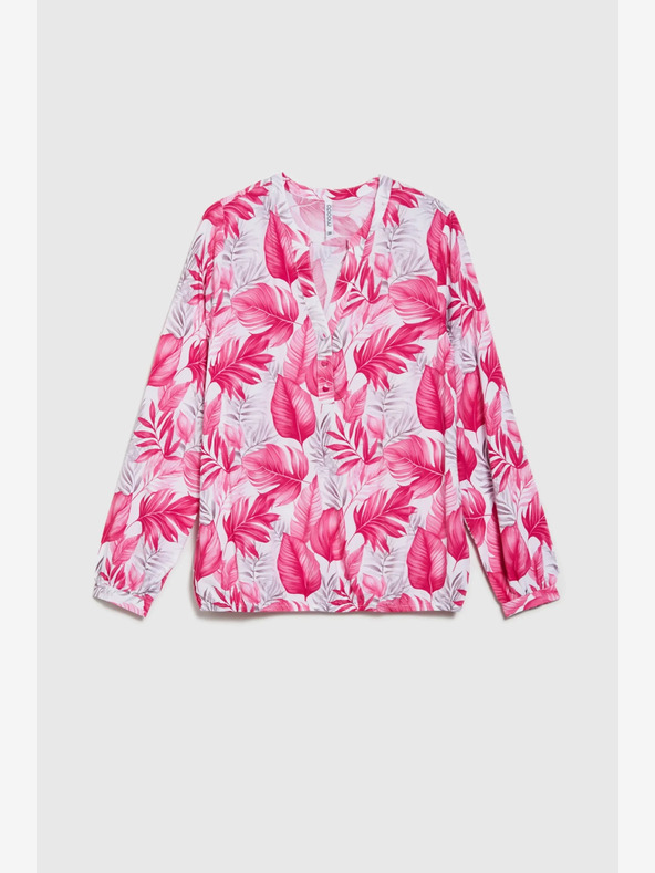 Moodo Fehér és rózsaszín női mintás blúz Moodo