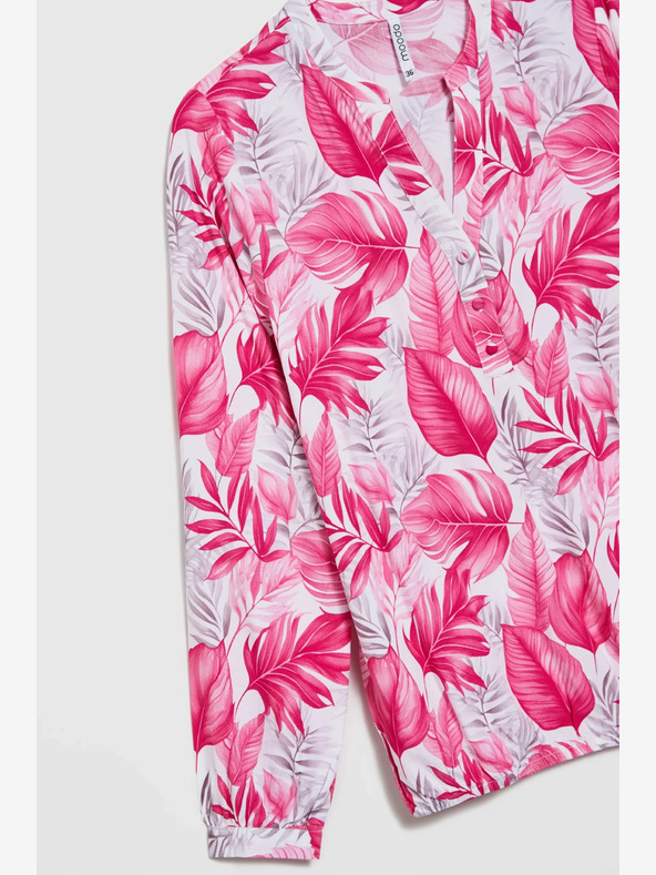 Moodo Fehér és rózsaszín női mintás blúz Moodo