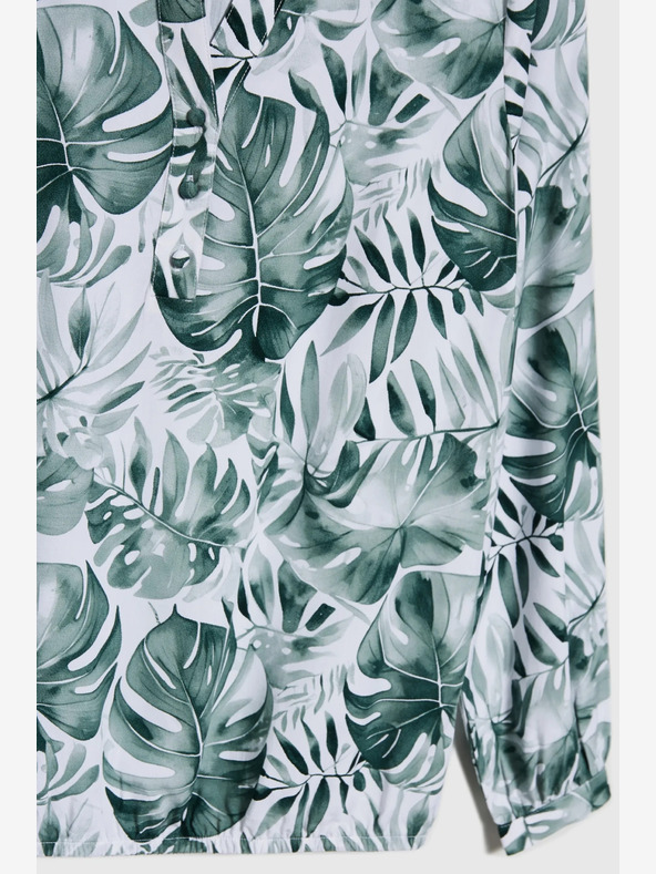 Moodo Fehér és zöld női mintás blúz Moodo