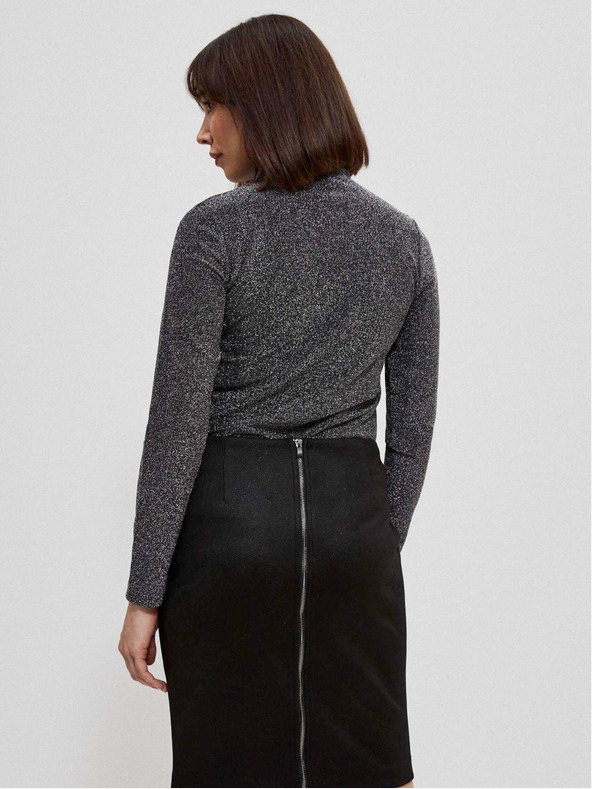 Moodo Fekete női blúz fémszállal Moodo