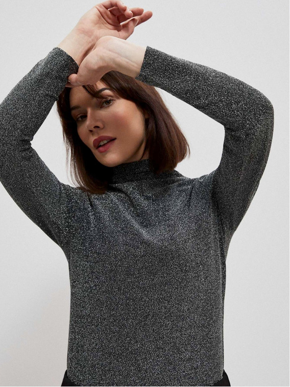 Moodo Fekete női blúz fémszállal Moodo