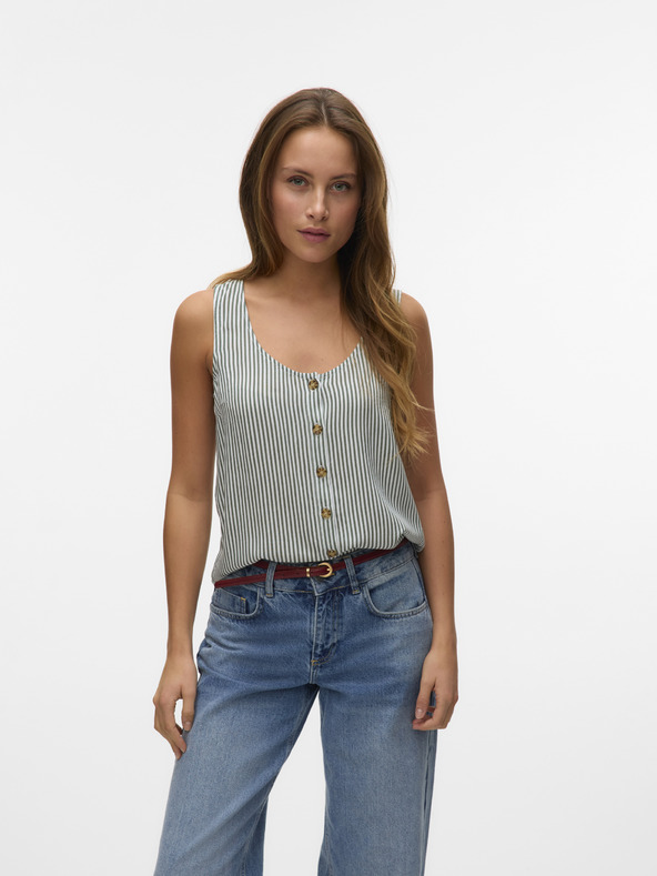 Vero Moda Fehér és zöld Vero Moda női csíkos blúz BUMPY