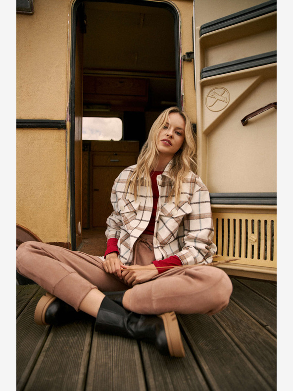 Moodo Barna női szarvasbőr melegítőnadrág Moodo