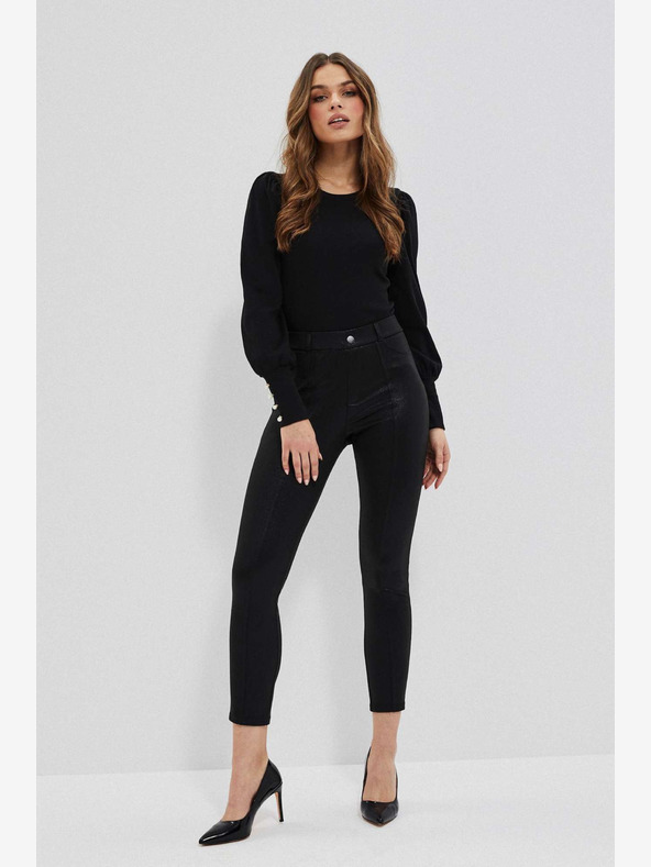 Moodo Fekete női fényes leggings Moodo
