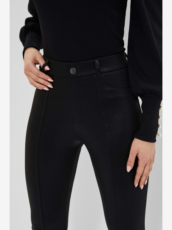 Moodo Fekete női fényes leggings Moodo