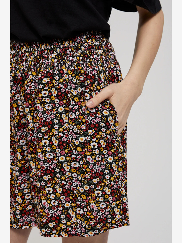 Moodo Fekete női virágos rövidnadrág Moodo