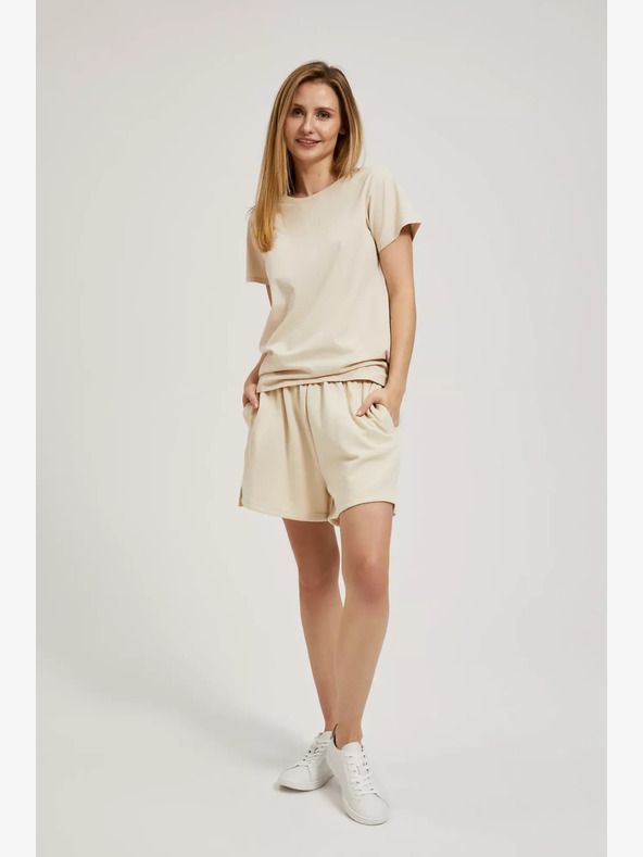 Moodo Bézs női melegítőnadrág rövidnadrág Moodo