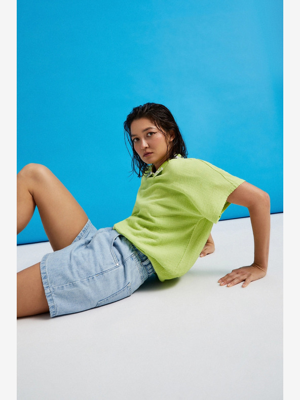 Moodo Világoskék női farmer rövidnadrág Moodo