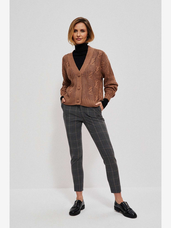 Moodo Moodo Szürke női kockás nadrág