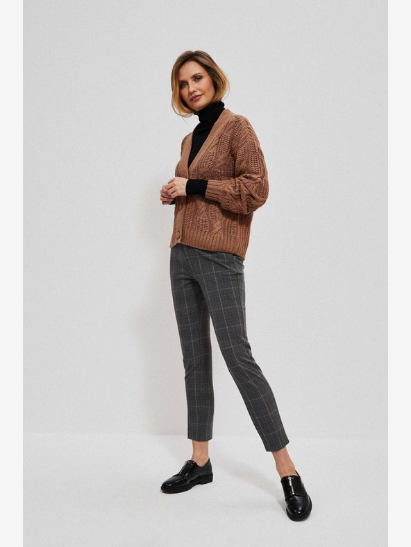 Moodo Moodo Szürke női kockás nadrág