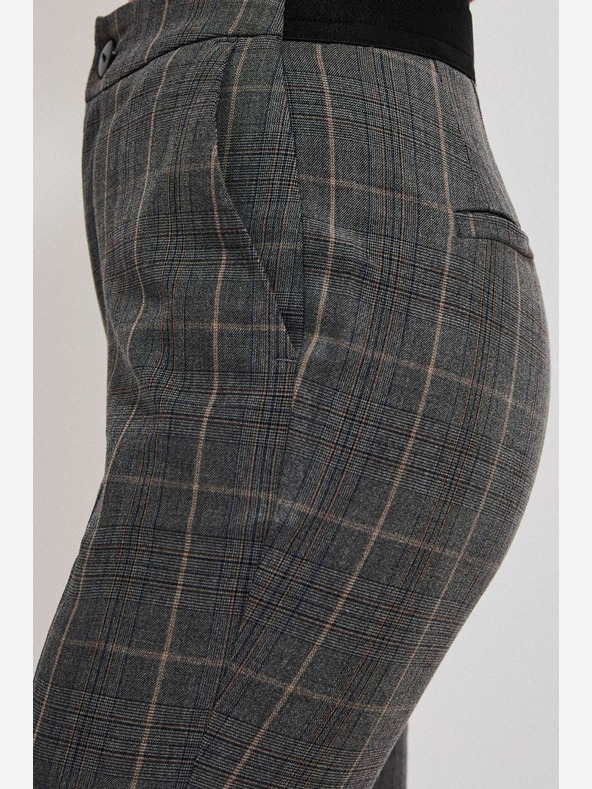 Moodo Moodo Szürke női kockás nadrág