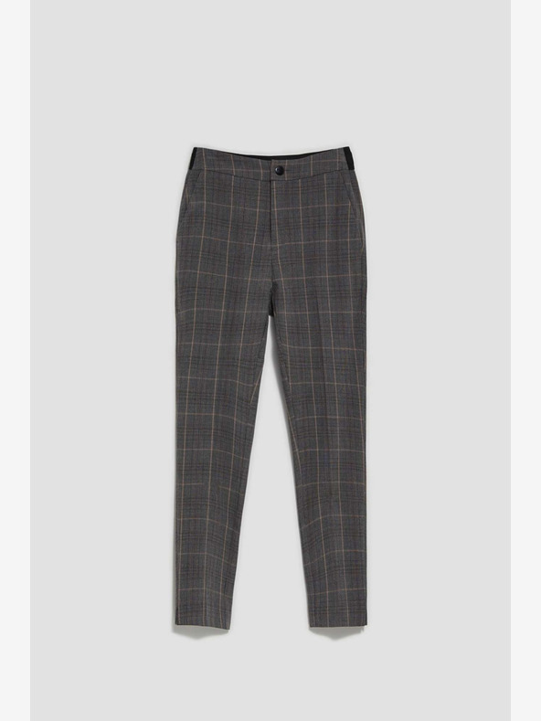 Moodo Moodo Szürke női kockás nadrág