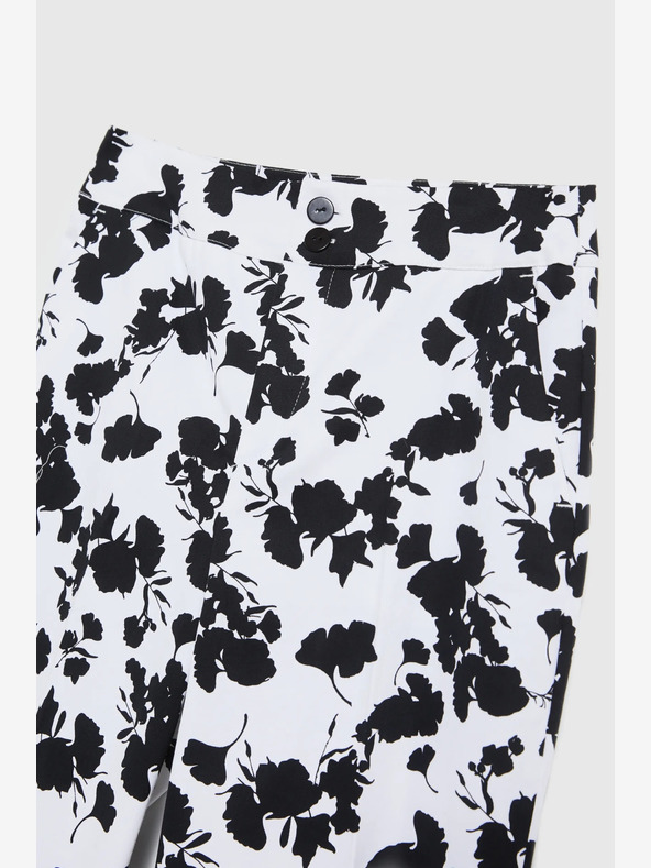 Moodo Moodo női fekete-fehér virágos nadrág