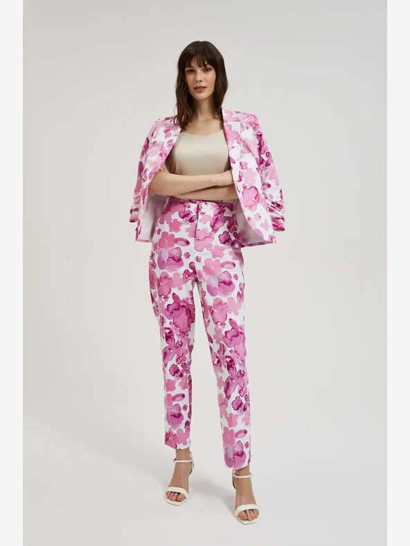 Moodo Rózsaszín női virágos nadrág Moodo