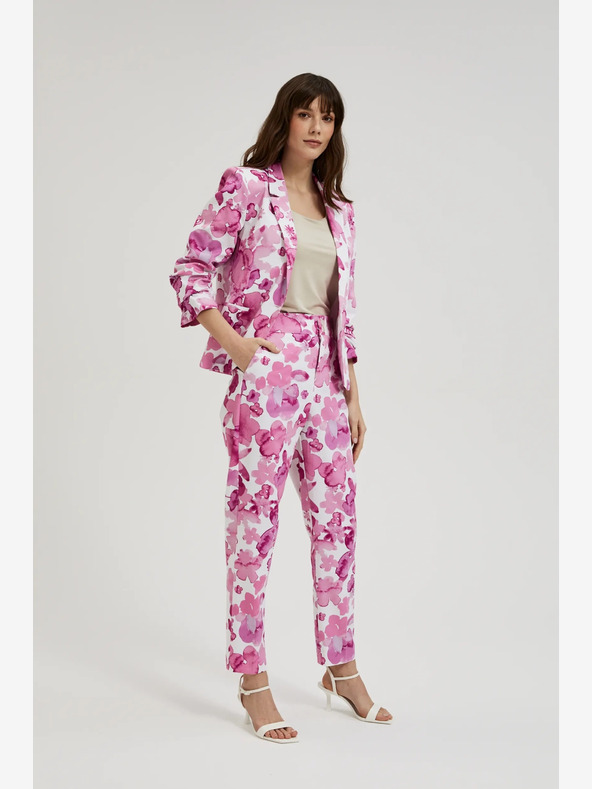 Moodo Rózsaszín női virágos nadrág Moodo