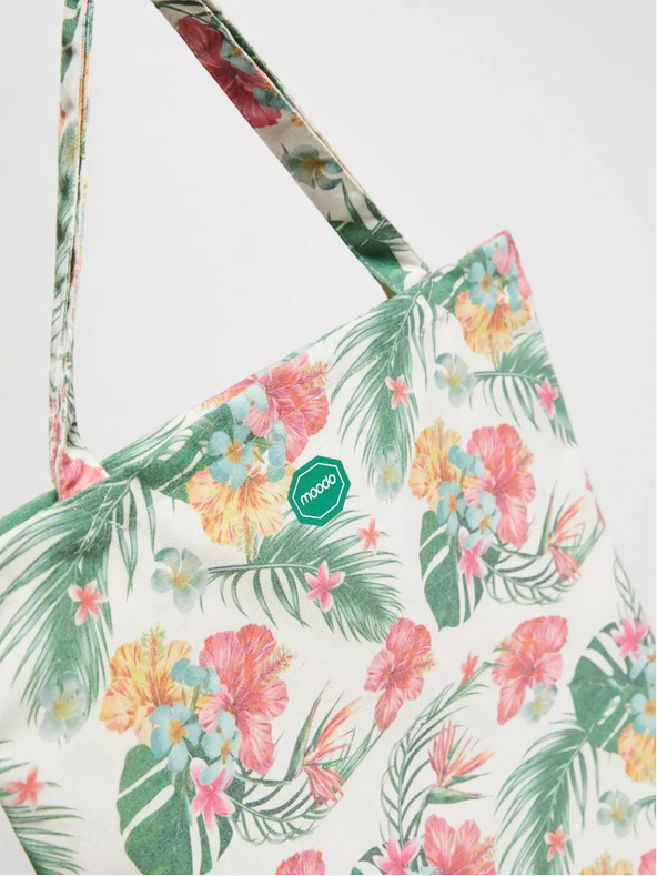 Moodo Krém és zöld női mintás táska Moodo