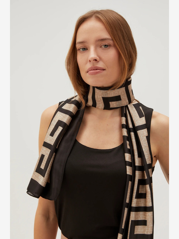 Moodo Bézs és fekete női mintás sál Moodo