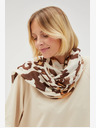 Moodo Krémszínű és barna női mintás sál Moodo