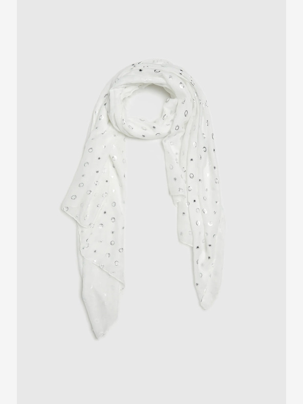 Moodo Fehér női pöttyös sál Moodo