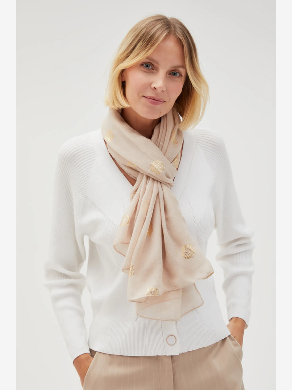 Moodo Bézs színű női pöttyös sál Moodo
