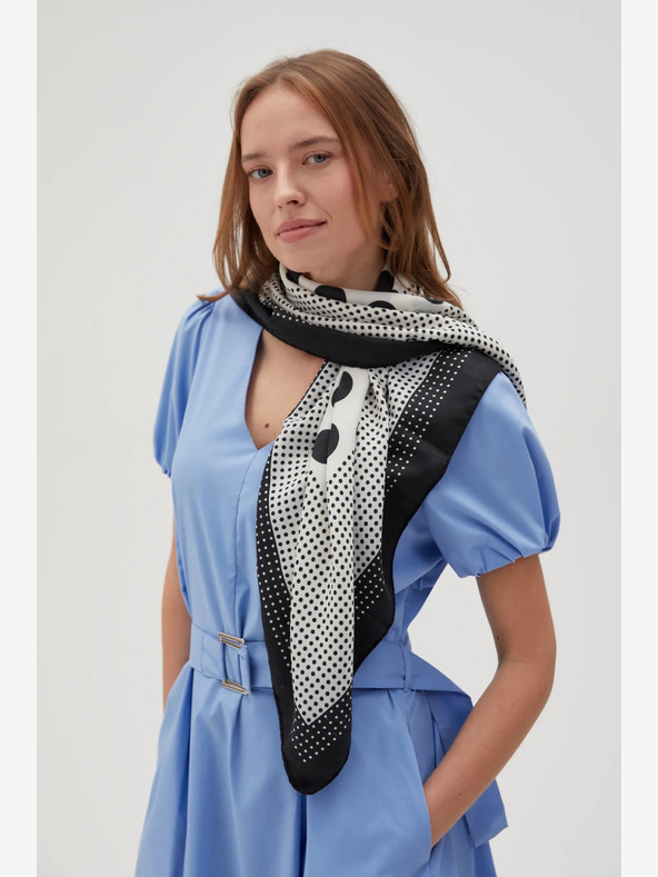 Moodo Fehér és fekete női mintás sál Moodo